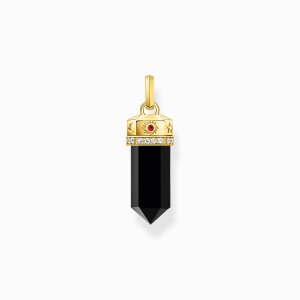 Thomas Sabo - PE955-177-11 - Anhänger - Damen - 925er Silber gelbvergoldet - Hexagon Onyx