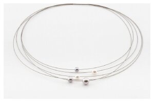 Luna-Pearls - N-4505-p11 - Perlen-Collier mit Silberverschluss