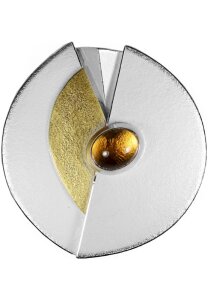 ARS Silberbrosche mit Gold und Citrin 10434