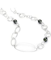 Luna-Pearls - HKS192 - Silbercollier mit Tahitiperlen - 90cm