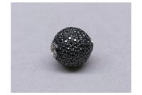 Luna-Pearls Bajonettverschluss 13mm 925/- Sterlingsilber mit schwarzem Zirkonia