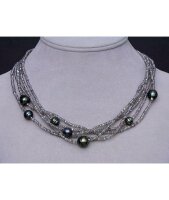 Luna-Pearls - HKS171 - Collier - Tahitiperlen 10mm - Labradorit - 45cm