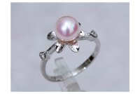 Luna-Pearls - Luna-R87 - Ring - 585 Weißgold - Akoyaperle 7-7.5mm - Diamanten W/si