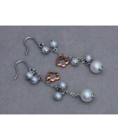 Luna-Pearls - O140 - Ohrringe - 585 Weiss- und Gelbgold - Süßwasserperlen-ZP 3,5-6,5mm - 5cm