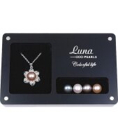 Luna-Pearls - Set15 - Collier - 925 Silber rhodiniert - mit Perlenanhänger und Wechselperlen - Süßwasserperlen 9mm - 42cm