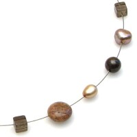 Luna-Pearls Edelstein Armband + Zuchtperlen