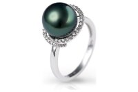 Luna-Pearls - R59-TR0009 - Ring - 750 Weißgold - Tahitiperle 10-11mm - 30 Diamanten 0,16ct