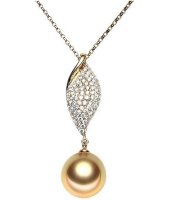 Luna-Pearls - AH31 - Anhänger - 750 Gelbgold - Südseeperlen 11,5-12mm - 78 Diamanten 0,64ct