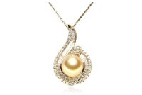 Luna-Pearls Diamant Anh&auml;nger mit S&uuml;dseeperle AH29