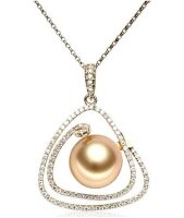 Luna-Pearls Diamant Anhänger mit goldener...