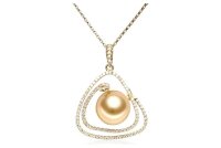 Luna-Pearls Diamant Anh&auml;nger mit goldener...