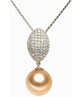 Luna-Pearls - AH22 - Anhänger - 750 Gelbgold - 113 Diamanten 0,78ct - Südsee-Perle 12-12,5mm