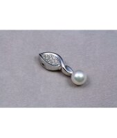 Luna-Pearls - WS22 - Bajonettschließe - 585 Weißgold - Brillant 0.18ct. W/Si - Zuchtperle 9mm