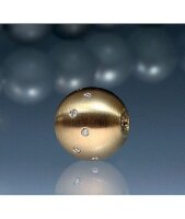 Luna-Pearls - WS6-17918GG - Bajonettschließe - 750/-Gelbgold mattiert - Brillanten 0,10ct - 13mm