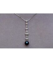 Luna-Pearls - M_S5_AH3--TN0195 - Collier - 750 Weißgold - Tahitiperle 8,5mm - 11 Brillanten 0,07ct - 40cm