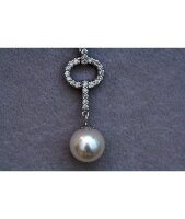 Luna-Pearls - M_S2_AH2--AN0106 - Collier - 750 Weißgold - Südseeperle 8,5-9mm - 24 Diamanten 0,21ct