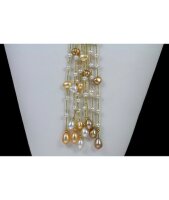 Luna-Pearls - 530.1190 - Collier - 925 Silber gelbvergoldet - Süßwasserperlen 5-8.5mm