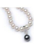 Luna-Pearls Akoya Perlenkette mit Tahitiperle und Diamanten HKS128