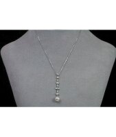 Luna-Pearls - M_S2_AH--AN0037 - Anhänger - 750 Weißgold - Akoya 8.5-9mm - 11 Diamanten 0,13ct