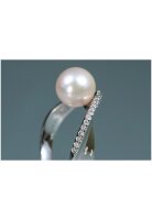 Luna-Pearls - M_S3_R1--AR0002 - Ring - 750 Weißgold - Südsee-Perle 8.5-9mm - Diamanten W/si 0.16ct.