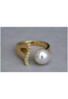 Luna-Pearls - M_S1_R--AR0012 - Ring - 750/- Gold - Südsee-Perle 8.5-9mm - 8 Brillanten 0,08ct