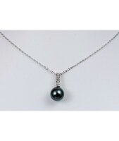 Luna-Pearls - AH11-TP0019 - Anhänger - Tahitiperle 11mm - 585 Weißgold - 8 Diamanten 0, 09ct