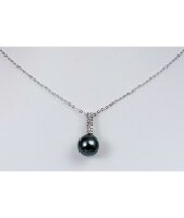 Luna-Pearls Tahiti Perlenanh&auml;nger mit Diamanten AH11