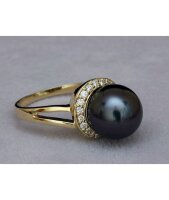 Luna-Pearls Tahitiperlen Ring mit Diamanten