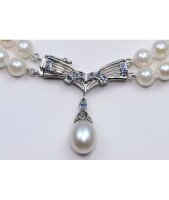 Luna-Pearls Akoya Perlen Collier Perlenkette mit Saphiren...
