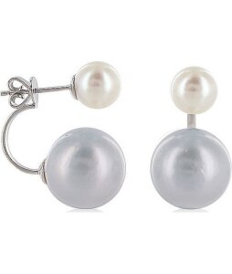 Luna-Pearls Perlenohrstecker Süßwasser 13-13.5mm 925 Silber rhod. 1063738