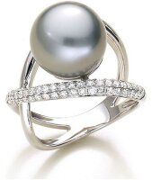 Luna-Pearls - 005.0939 - Ring - 750 Weißgold - Tahiti-Zuchtperle 12-12,5 mm - 67 Brillanten 0,69ct.