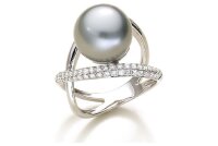 Luna-Pearls - 005.0939 - Ring - 750 Weißgold - Tahiti-Zuchtperle 12-12,5 mm - 67 Brillanten 0,69ct.
